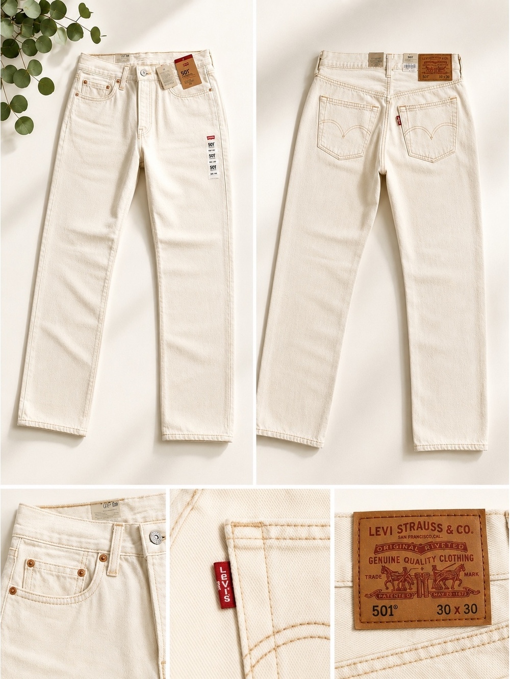 Levi's 501 creamStraight Leg Jeans - various sizes